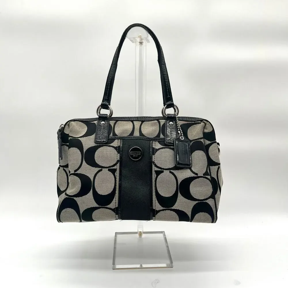 COACH Signature Satchel, Black